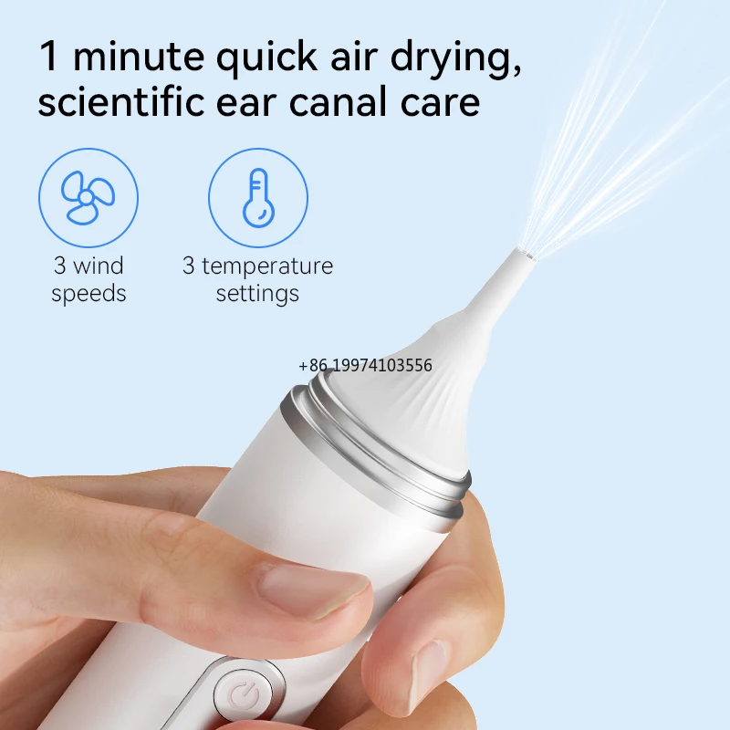 

Warm Air Dryer for Dry Ears Water Sports GE3 Smart Canal Removal Cleaning Tool Kit Portable Rechargeable Ear Dryer Low Noise