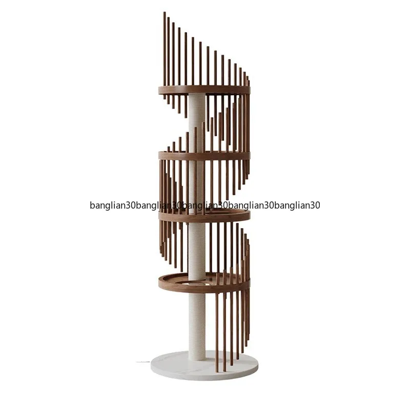 Solid Wood Integrated Household Occupies A Small Area, Original Design Sense Sisal Column Cat Climbing Frame