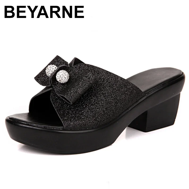 

Brand fashion summer casual slipper luxury satin women's sandals leather dress shoes high heels wedding platform beach sandals