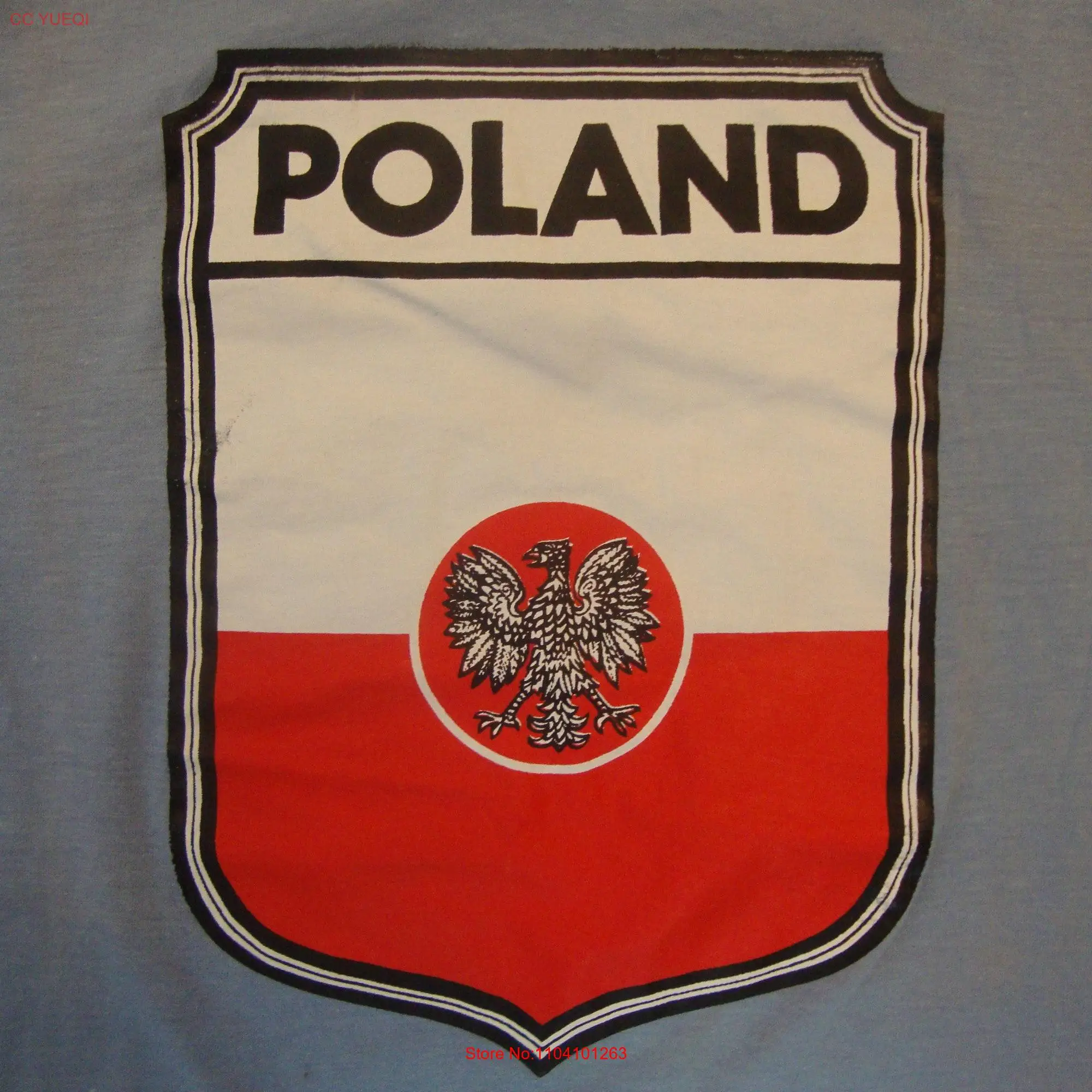 True Vintage 80's Poland B J Tourist Souvenir Blue T Shirt Size S long or short sleeves