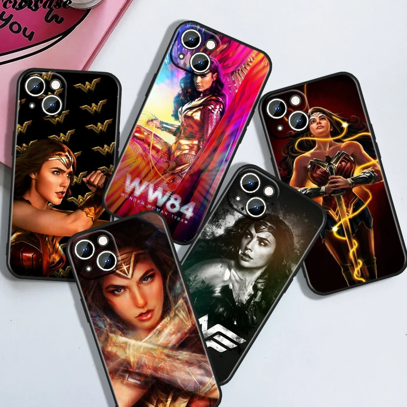 Wonder Woman Cool For iPhone 15 14 13 12 11 XS XR X 8 7 6 6S 5 5S Pro Max Plus Black Shockproof Phone Case