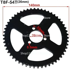 Chain T8F 38T 44T 54T 58T 64T 74T Rear Sprocket Tooth 26/29/54/35MM for 47CC 49CC Mini Moto ATV