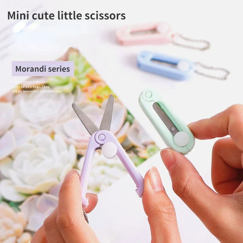 Portable Mini Scissors Creative Retractable Foldable Scissors Multi-functional Safety Cute Student Stainless Steel Scissors