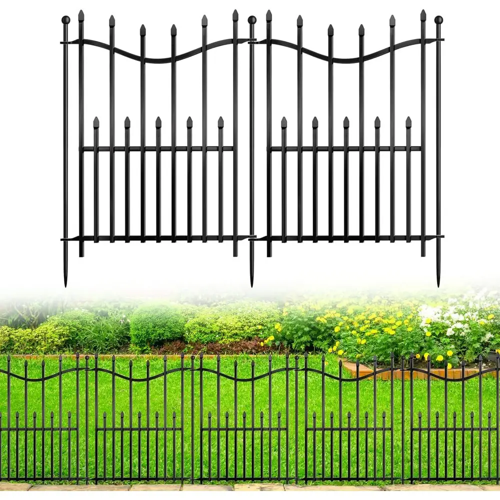 

10 Panels No Dig Decorative Garden ence, 24in(H)×22t(L) Heavy-Duty Rustproo Metal Panels, Outdoor Dog Barrier or Yard & Patio, L