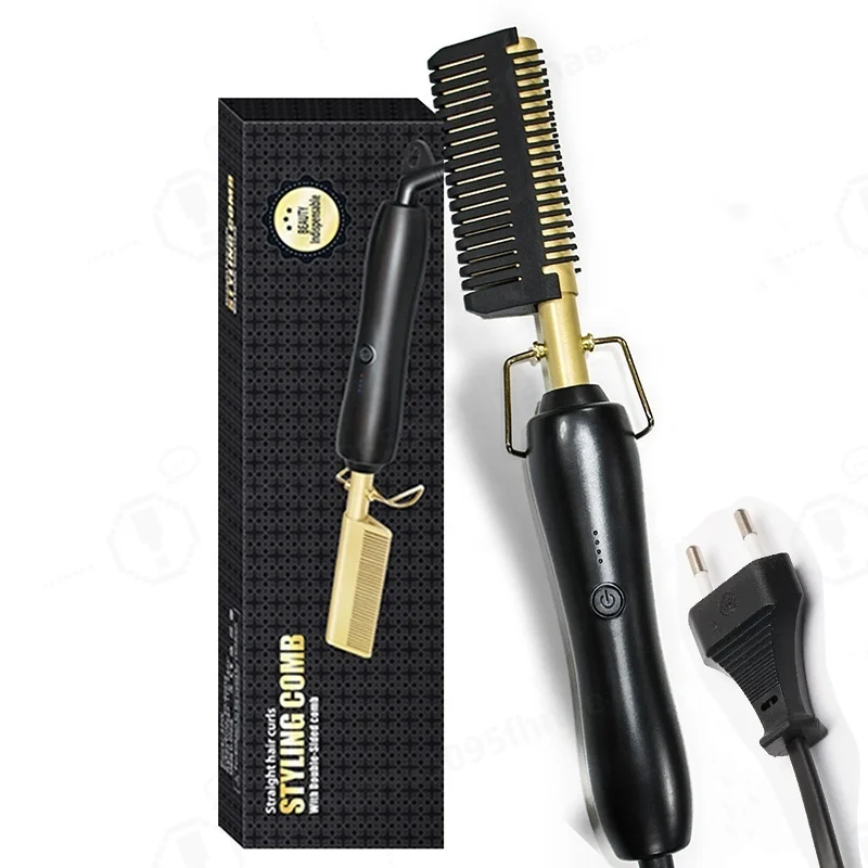 New High‑Temperature Electric Heating Hair Straightener Curling Comb, Thermal Press Hot Brush for Hair Styling
