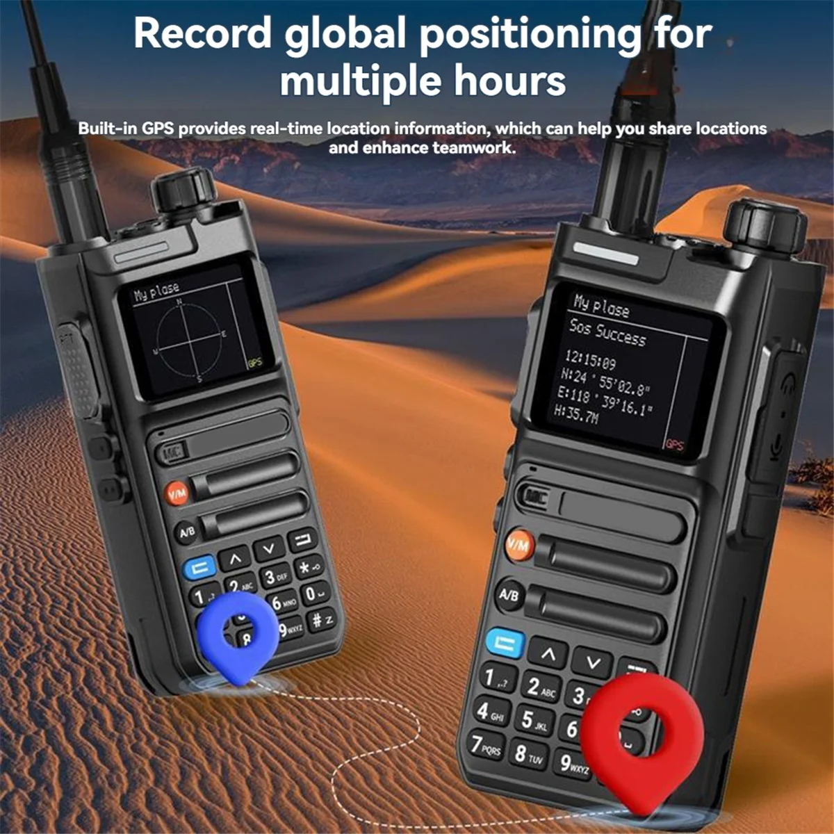AR 26 GPS 10W Walkie Talkie Phone APP Bluetooth Programming Multi Air Band Wireless Copy Frequency Long Range Ham Radio