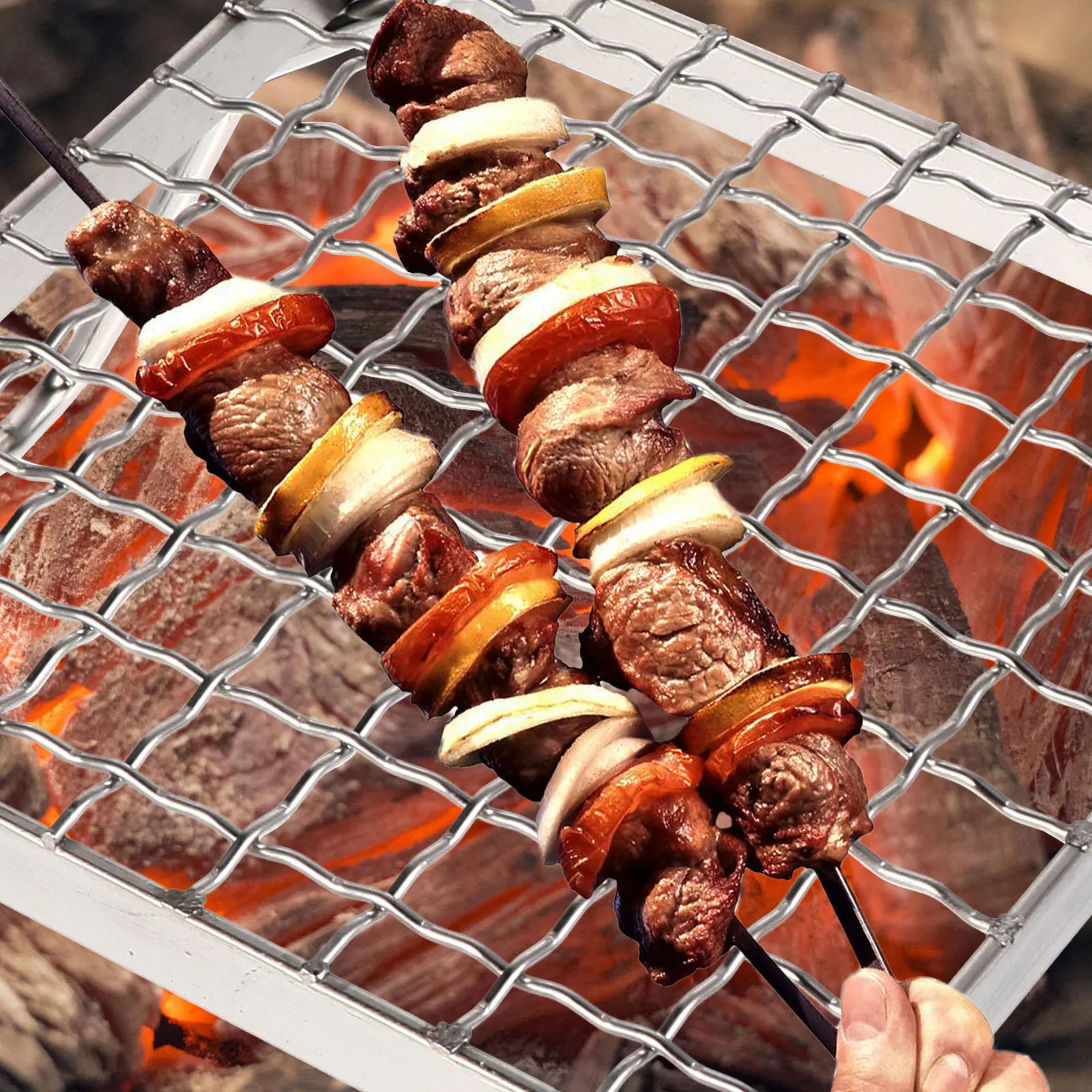 

1Pcs Outdoor Folding Bbq Rack Stainless Steel Portable Barbecue Grill Stand Picnic Camping Roaster Barbecue Rack