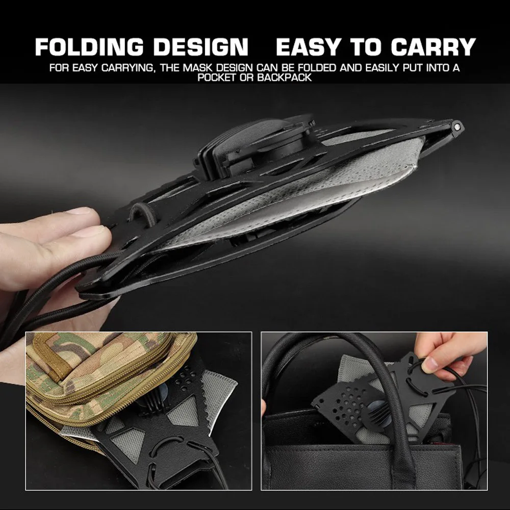 Tactical Mask Half Face Collapsible Butterfly Shape Mask Dustproof and Windproof For Outdoor Hunting Airsoft Riding Cosplay Gear