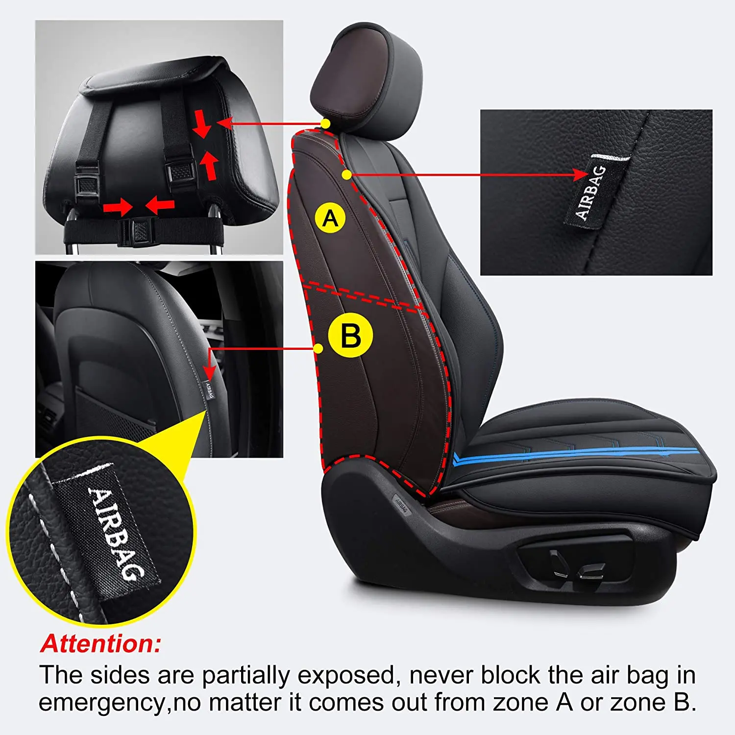 Hot Sale Leather Luxury Seat Cover Waterproof Seat Protector Airbag Free for Universal Car Seat