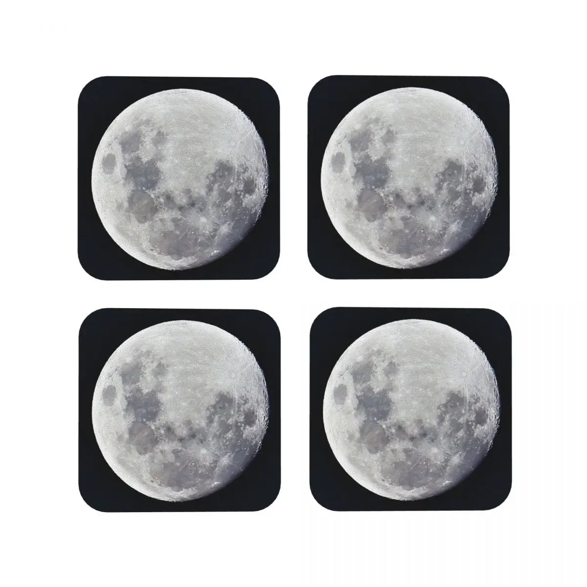 Our Full Moon Coasters Coffee Mats Set of 4 Placemats Cup Tableware Decoration & Accessories Pads for Home Kitchen Dining Bar