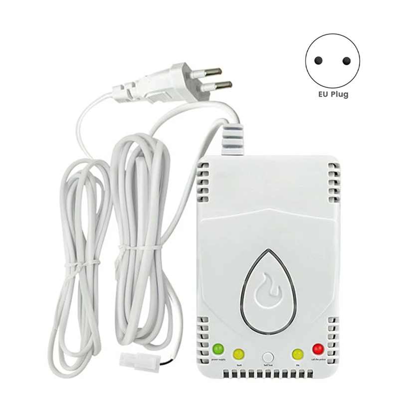 Natural Gas Detector Combustible Alarm 70Db Alarm For Methane Propane Lng Ideal For Home And Kitchen Safety EU Plug