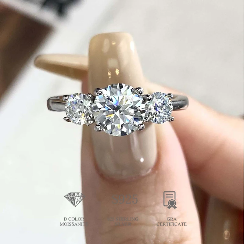 Dw echte 1ct d Farbe glänzende Moissan ite Diamantringe für Frauen Original Sterling Silber Luxus Qualität Hochzeit edlen Schmuck