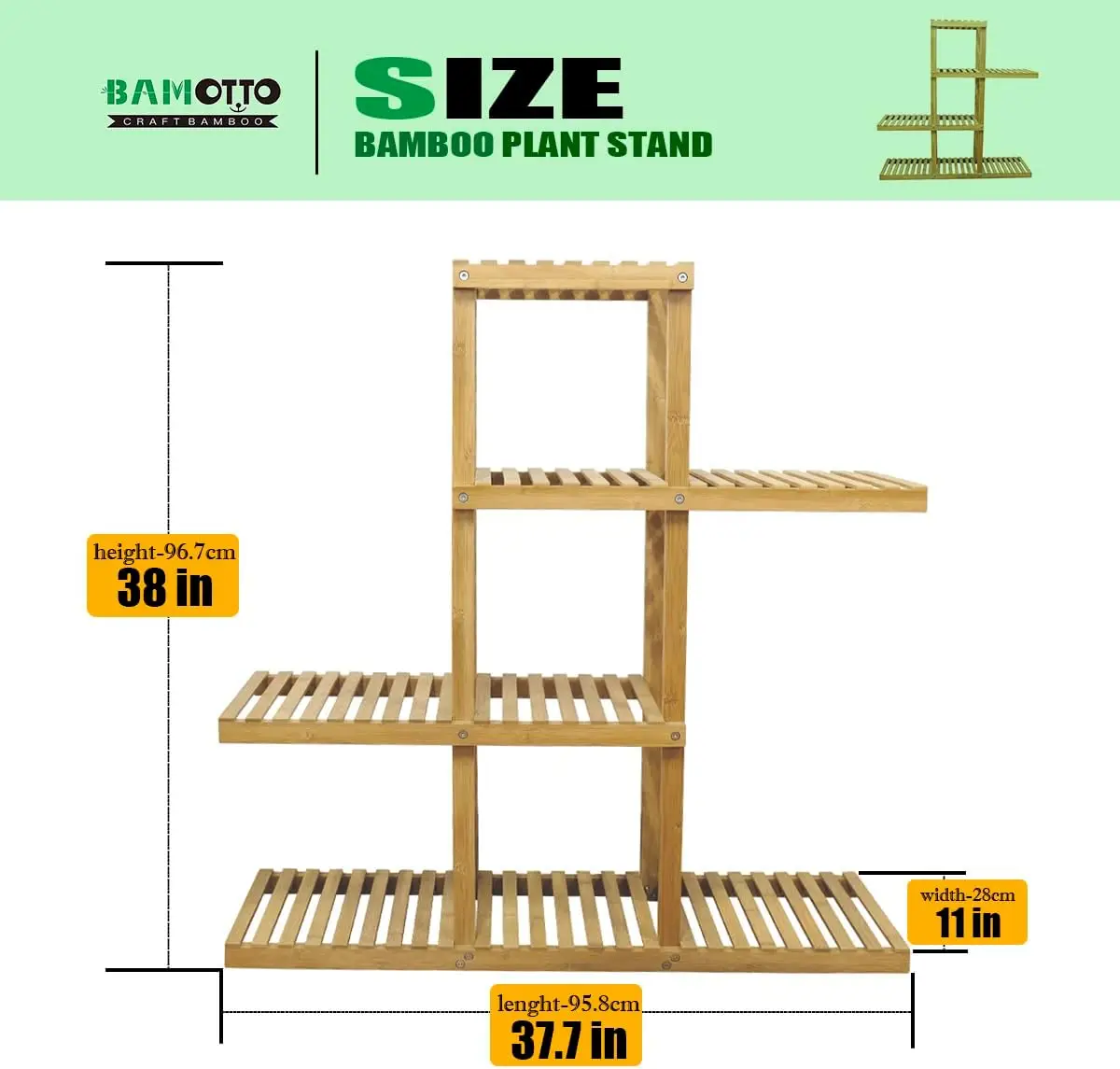 3/4/7 Tier Bamboo Plant Stand, Indoor Outdoor Home Patio Lawn Garden Balcony Organizer Planter Holder, Bamboo Plant Shelf