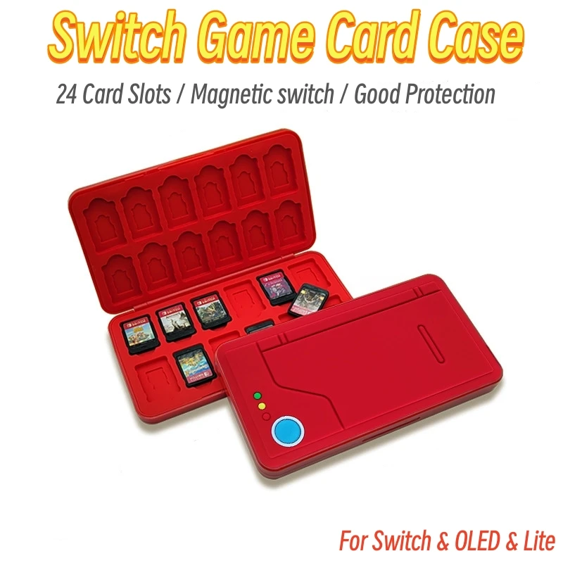 24 in 1 Game Card Case Holder Hard Shell Protective 3D Pattern Game Card Storage Box For Nintendo Switch Lite OLED Accessories