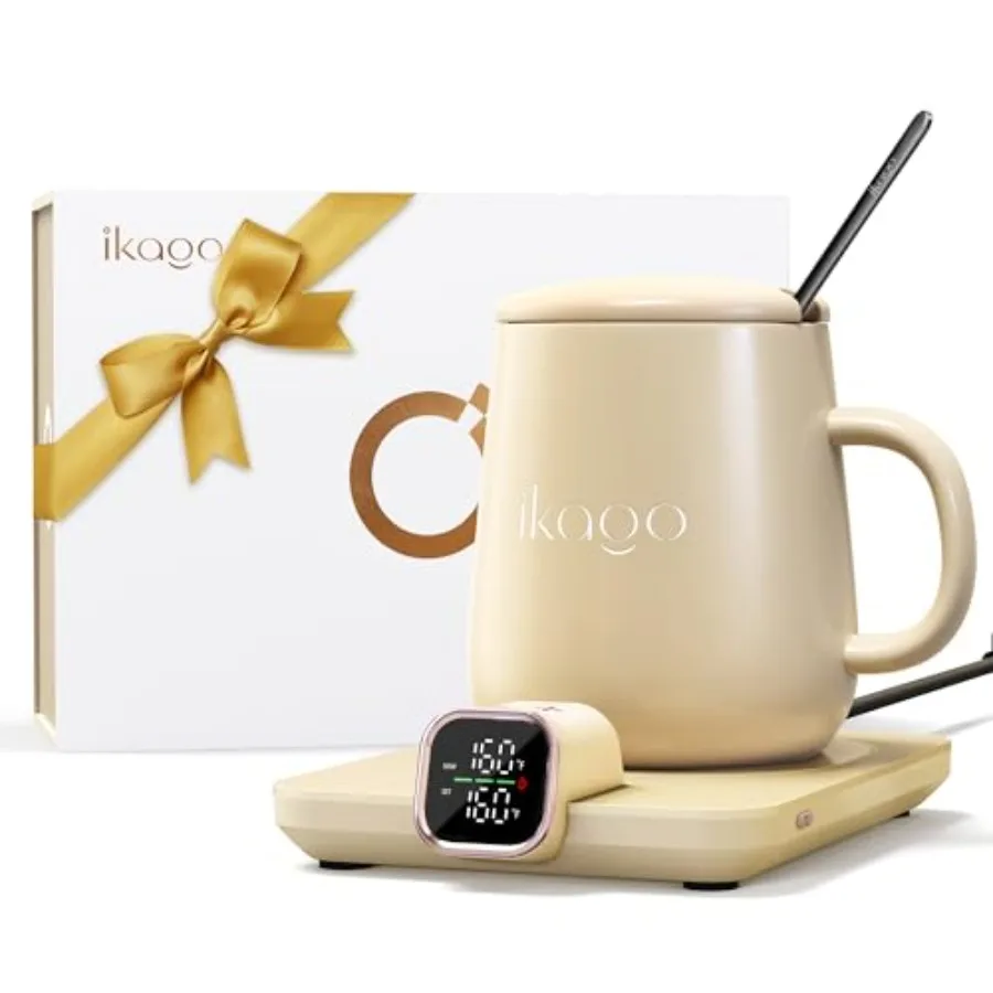 

Coffee Mug Warmer and Mug Set Temperature Control Smart Heated Mug for Desk Electric Coffee Warmer with Auto Shut Off and Real-
