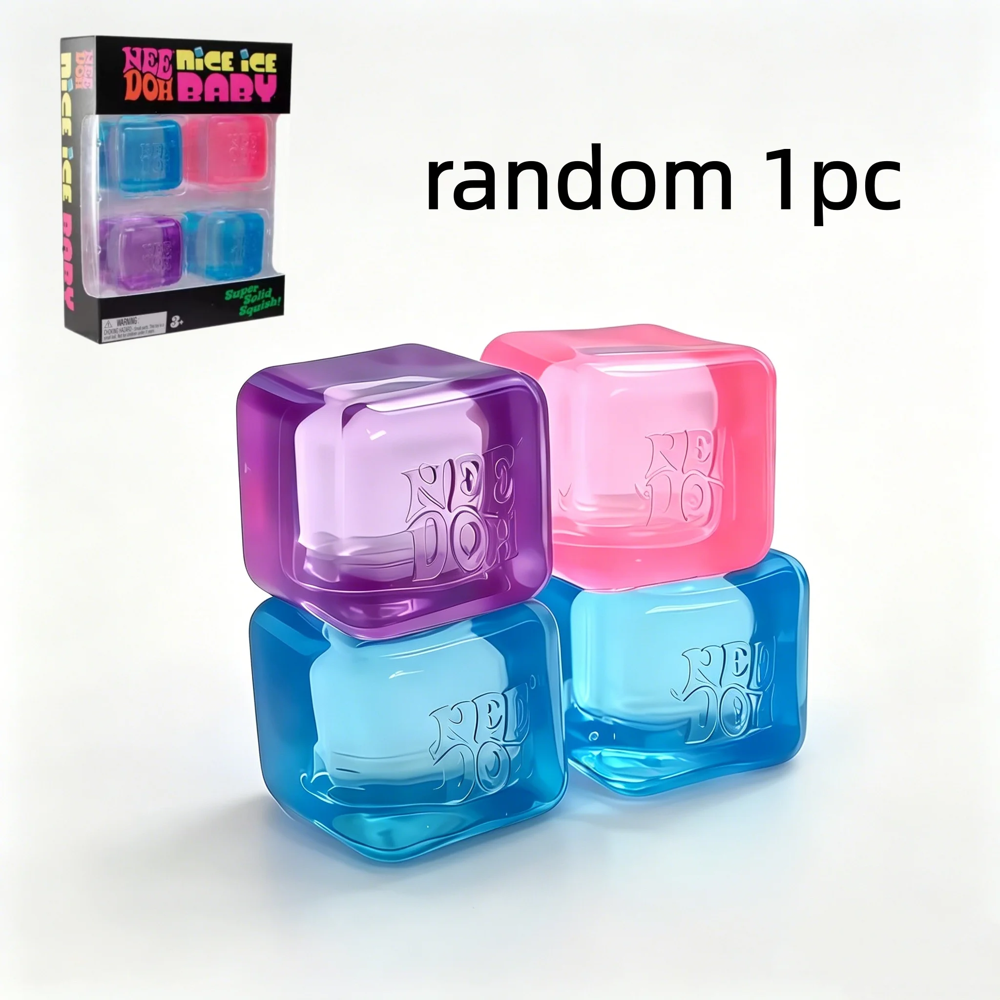 Heißer Schylling NeeDoh Nice Cube, sensorischer Anti-Stress-Block, weiches, knautschbares Stressabbau-Fidget-Spielzeug, ideales Souvenir-Geschenk für Kinder