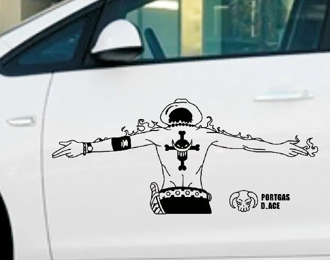 One Piece Cool Pirate Luffy Car Sunscreen Stickers Japan Anime Styling Waterproof Auto Window Decals Windshield Decorations