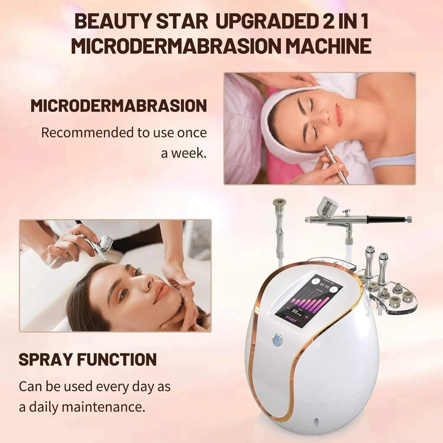 2 IN 1 Diamond Microdermabrasion Professional Micro Dermabrasion Machines Esthetician Supplies Beauty Device for Face