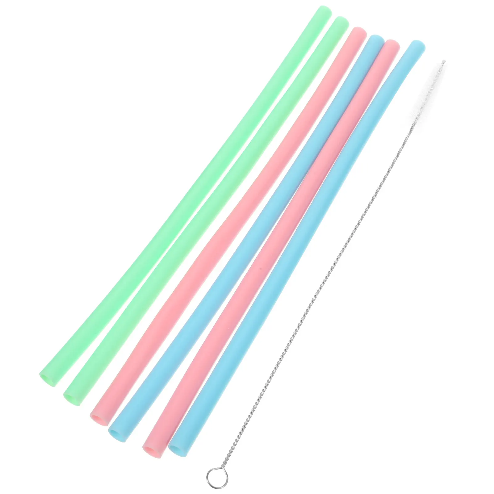 

Dispenser Flat Cup Straw Mugs Cups with Silica Gel Straws Drinking Reusable Silicone