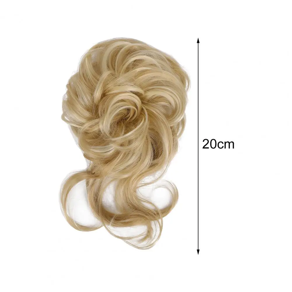 Hair Wig High-Resilience Elastic Band Easy Care Anti-slip Breathable Dress Up Natural Look Heat-friendly Chignon Wig for Party