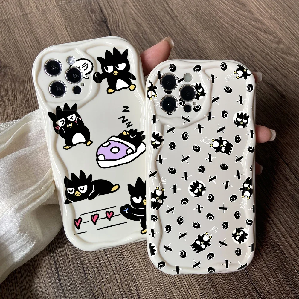 BAD BADTZ-MARU Phone Case for iPhone 16 15 14 Plus 13 12 Mini 11 Pro Max X Xs XR 7 8 3D Creamy Wave Soft Cover