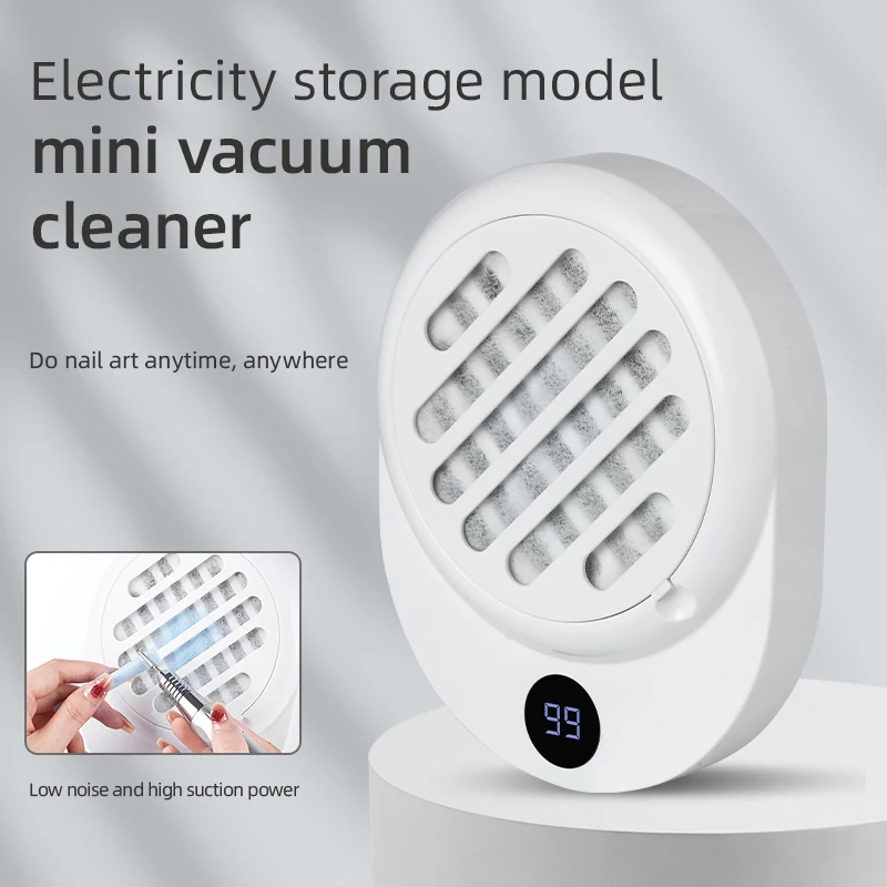 Mini collecteur de poussière d'ongles, aspirateur Rechargeable avec affichage LED HD, outil professionnel de collecte de poudre de polissage des ongles