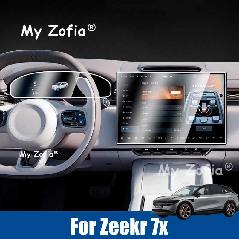 

For Zeekr 7X 2025 2026 Car Tempered glass screen protecto GPS Navigation and Dashboard film Anti-scratch Accessories