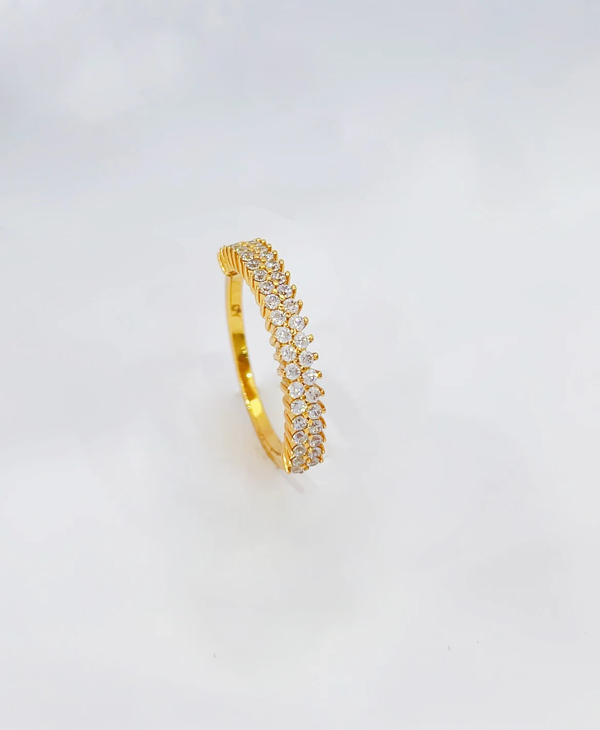 

Cross-border hot fashion simple temperament set double rows of zirconia ring daily commuting versatile finger ring jewelry