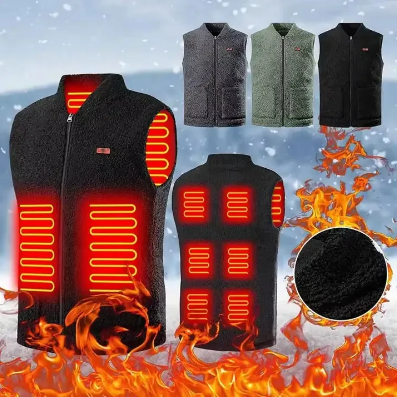 

Men Winter Smart Heated Vest USB Heating Vest Women Warm Jacket Outdoor Trekking Travel Thermal Lightweight Sleeveless Coat