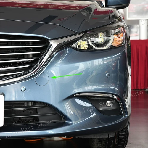 Imagen 2 del producto Para Mazda 6 Atenza 2017 2018 2019 cubierta de gancho de remolque de parachoques delantero de coche tapa de ojo de transporte de remolque