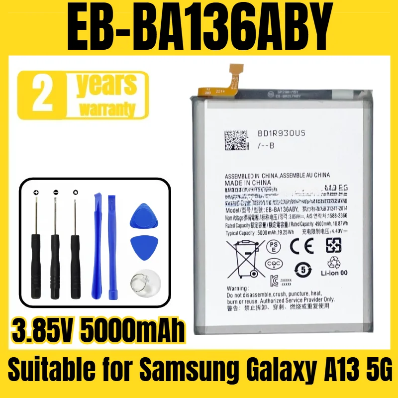 

EB-BA136ABY Samsung mobile phone battery,suitable for Samsung Galaxy A13 5G battery,large capacity,free battery 3.85V 5000mAh