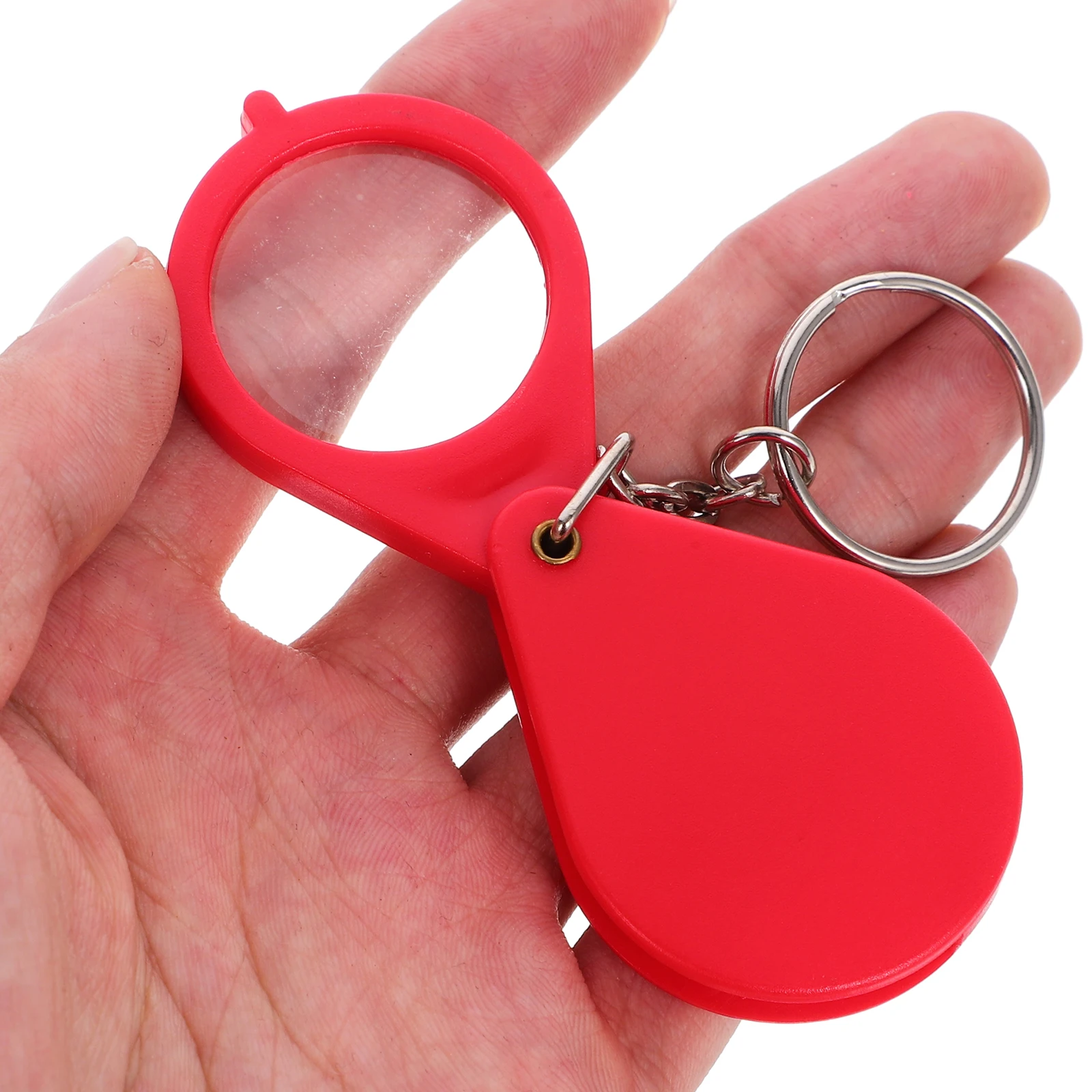 

6pcs Pocket Magnifying Glass Mini Keychain Folding Handheld Lens Clear Led Light For Kids Reading Exploration