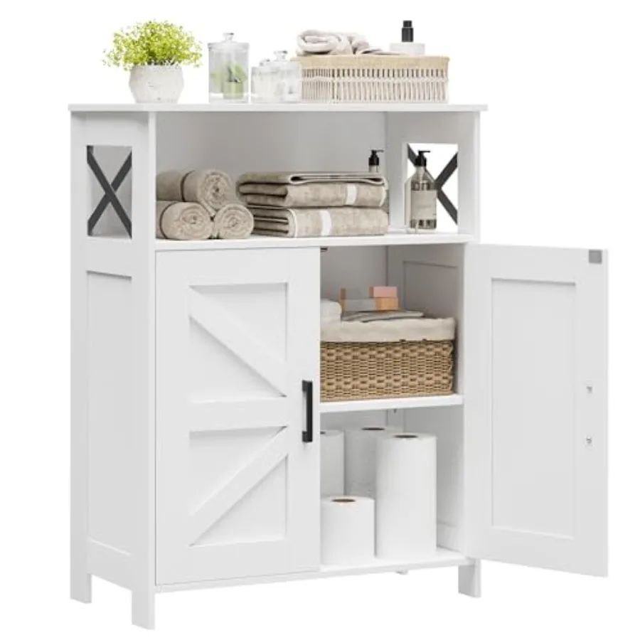 

Farmhouse Bathroom Storage Cabinet with 2 Doors Toilet Paper Cabinet with Adjustable Shelves Small Bathroom Cabinet for Kitchen
