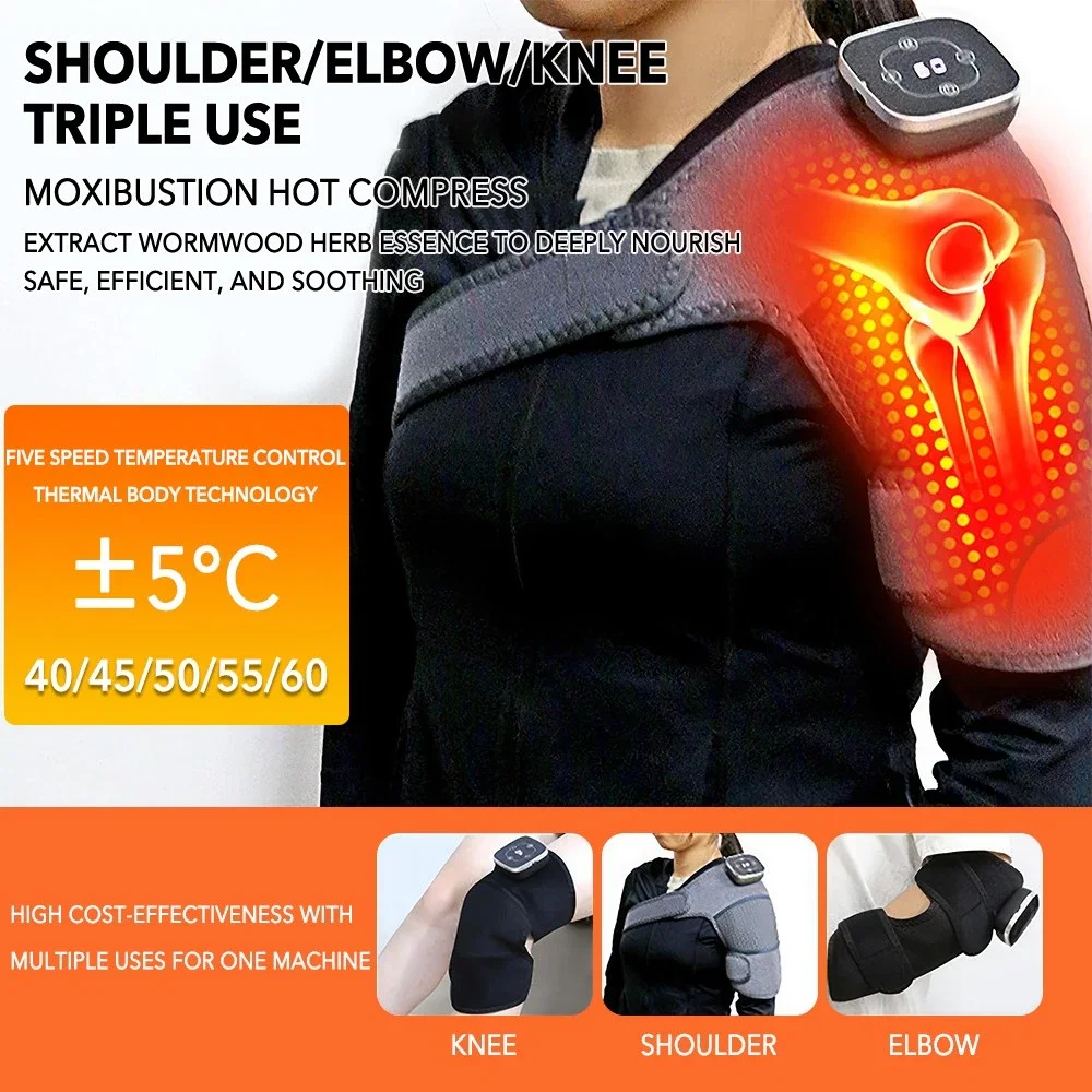 

Joint Pain Relief Device Vibration Heated Knee Brace Vibration Knee Warmer Universal Shoulder Massage Warmer For Elbow Travel