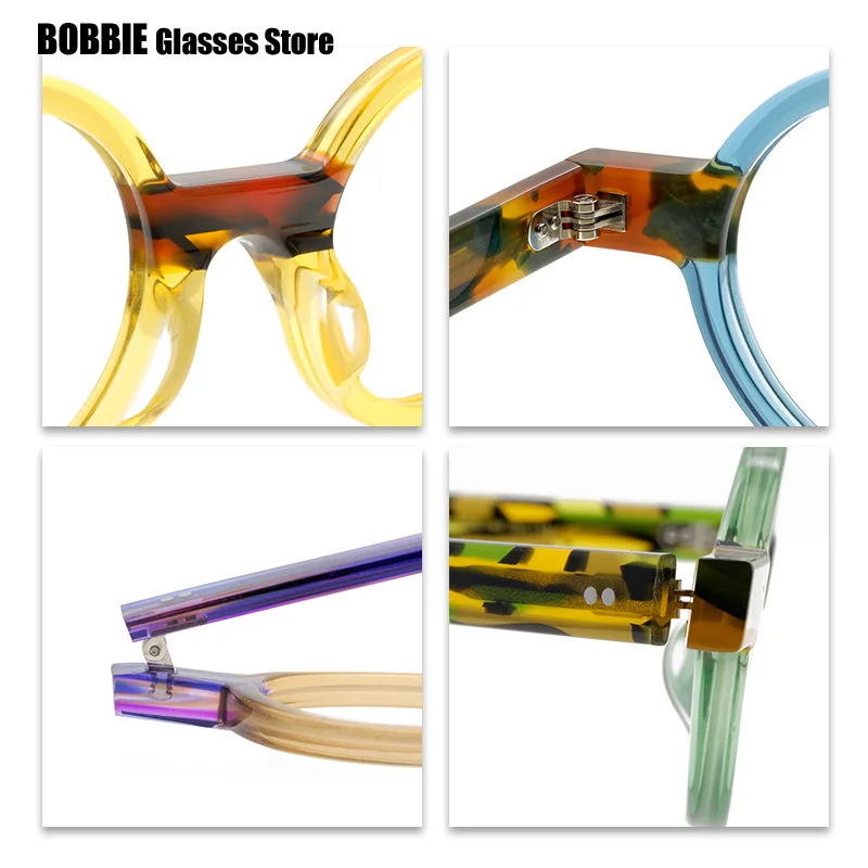 Brand Designer Retro Round Glasses Frames Men Eyeglasses Women Man Eyewear Acetate Myopia Reading Optical Spectacle Oculos 2023