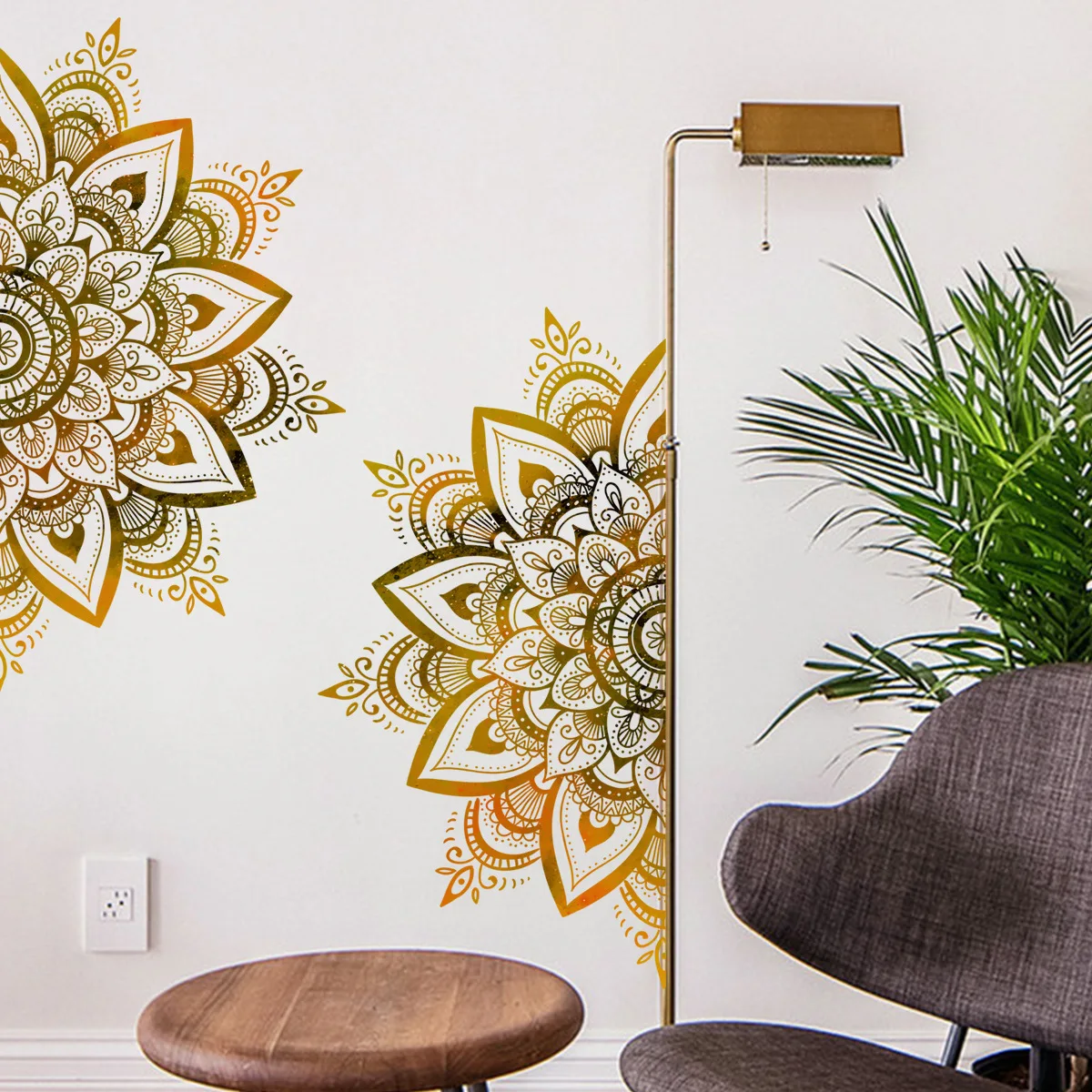 Mandala Lotus Vinyl Wall Stickers Bohemian style For Living Room Decoration Bedroom accessories Wall Decor Room Decor Aesthetic