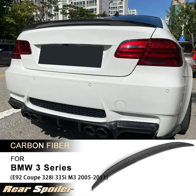 

Full Carbon Fiber Rear Trunk Lid Spoiler Wing for BMW 3 Series E92 Coupe 328i 335i M3 2005-2011 Racing Rear Spoiler Wing Lip FRP