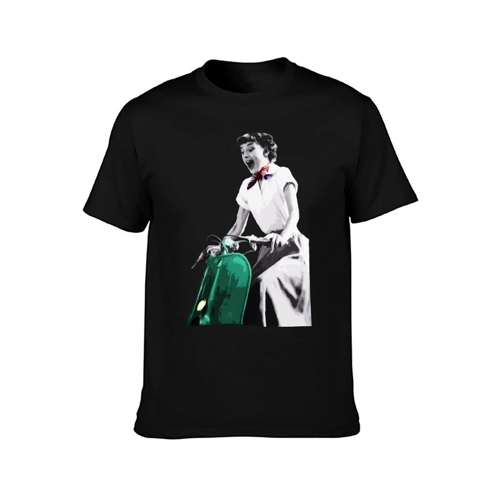 Audrey Hepburn Roman Holiday T-Shirt, Summer Casual Cotton Tee, Oversized Streetwear Tops, Vintage Graphic Print, 100% Cotton