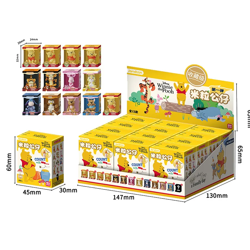 Authentic Star Buddy Doraemon Series Blind Box Mini Winnie The Pooh Stitch Rice Grain Blind Box Collectible Action Figures