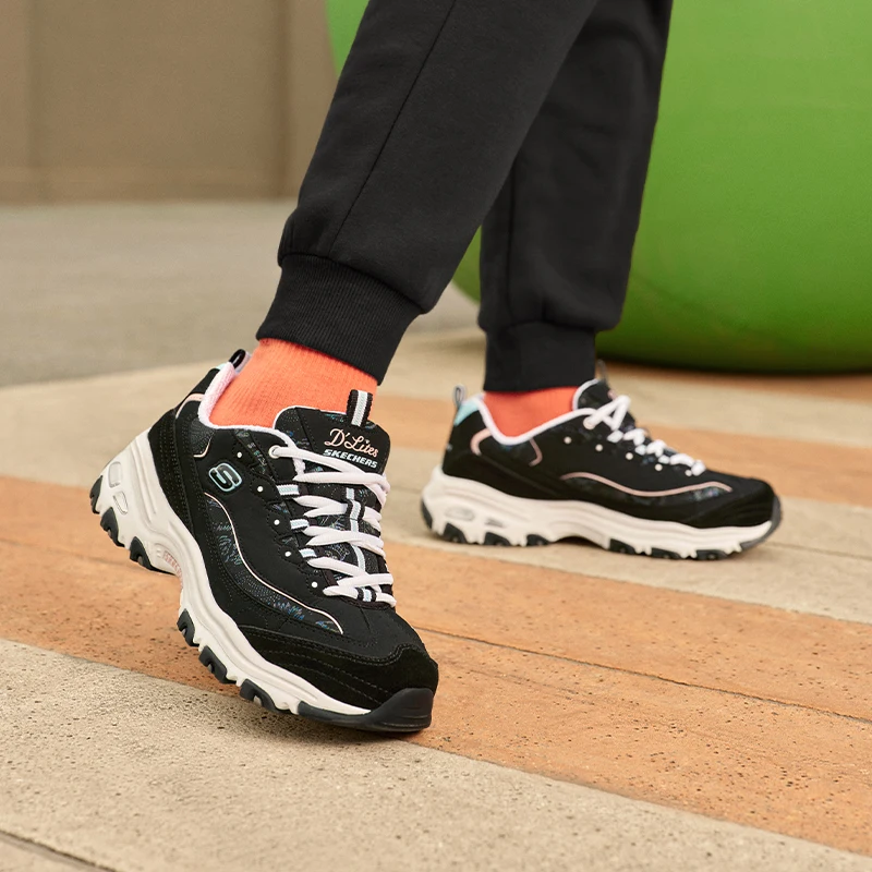 Skechers Original Women Shoes D'LITES Casual women's Outdoor Sports Platform Flats Sneakers Ladies Fashion Chunky Comfy Shoes