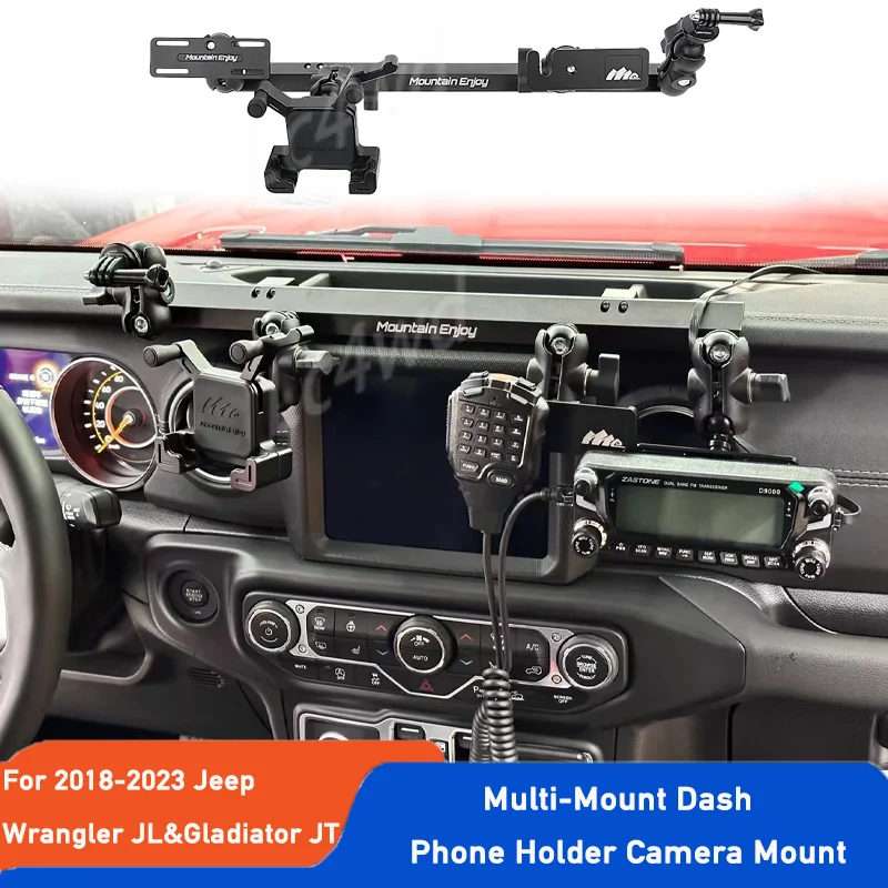 LC4WD 4x4 Interior Accessories Alloy Multi-Mount Dash Phone Holder Camera Mount For 2018-2023 Jeep Wrangler JL & Gladiator JT