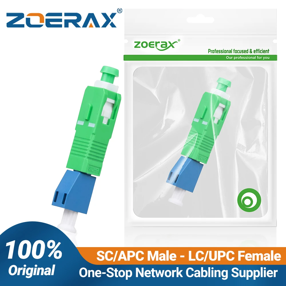 ZoeRax SC/APC Male to LC/UPC Female Singlemode Fiber Optic Adapter FTTH Converter for Visual Fault Locator VFL