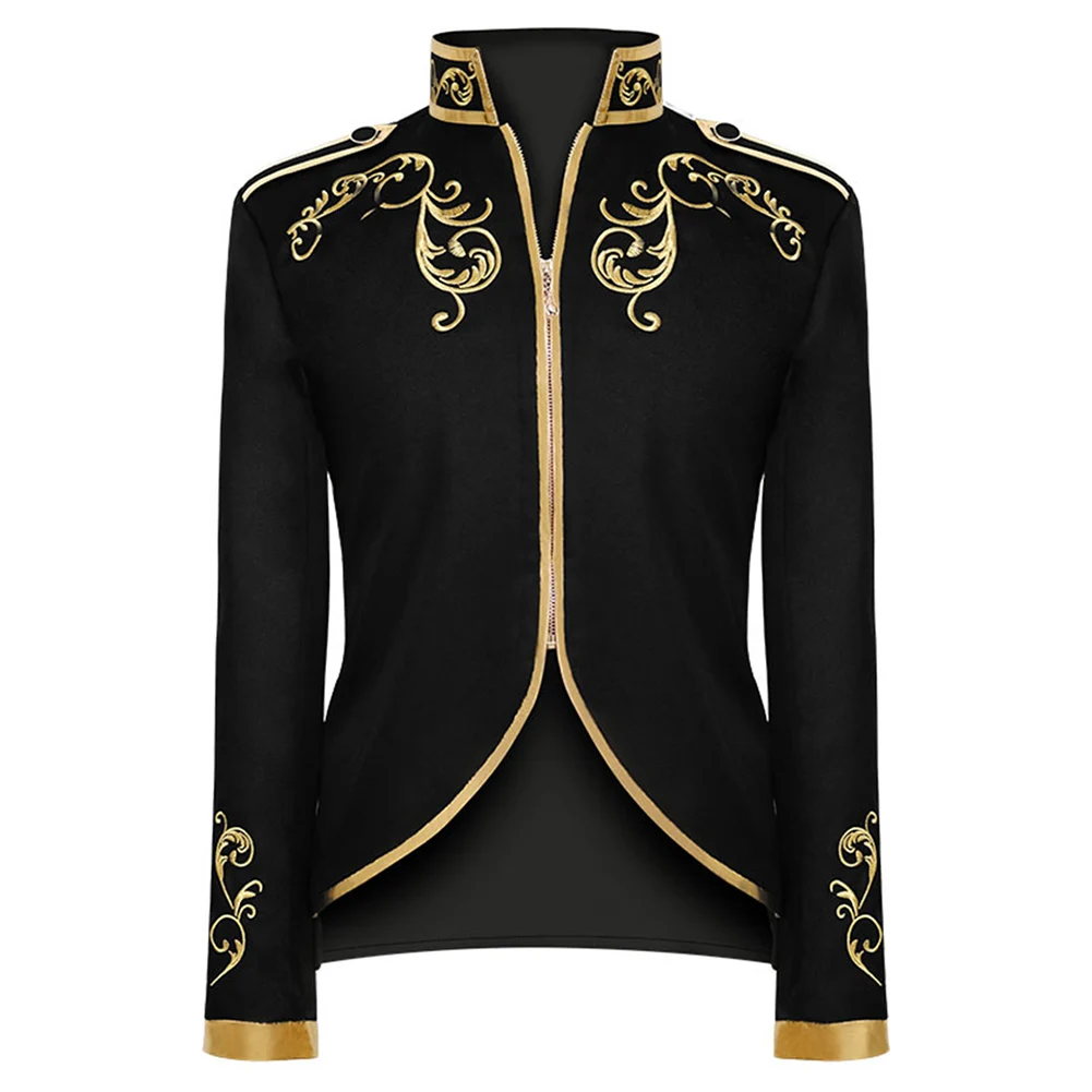 

Comfy Fashion Jacket Embroidery Coat Holiday King Medieval Jacket Men Prince Victorian Vintage Cosplay Costume