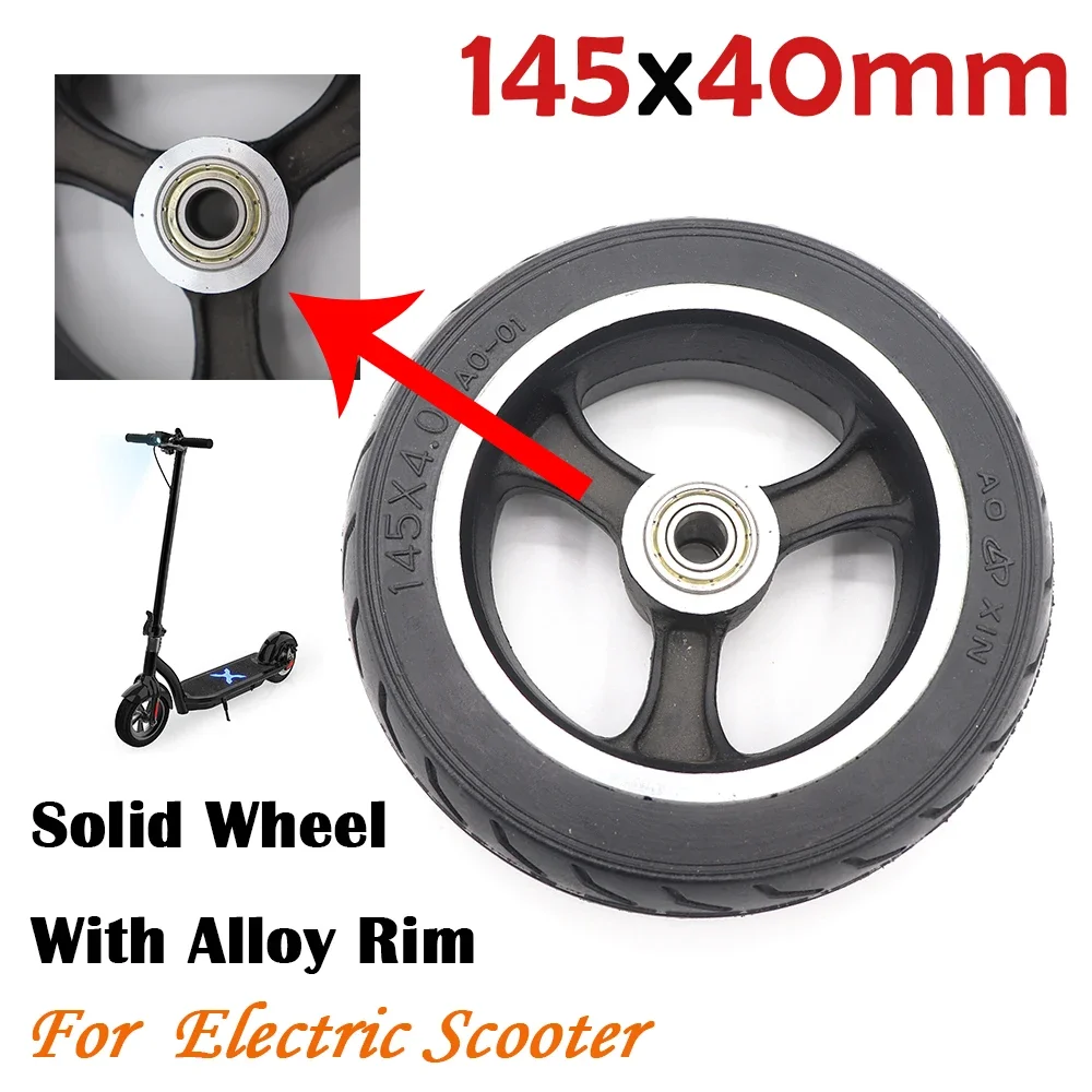 

Hot sale solid wheels 6x2 145x40 tyre tire and alloy rim for Fast wheel F0,jackhot,Nes carbon fiber scooter