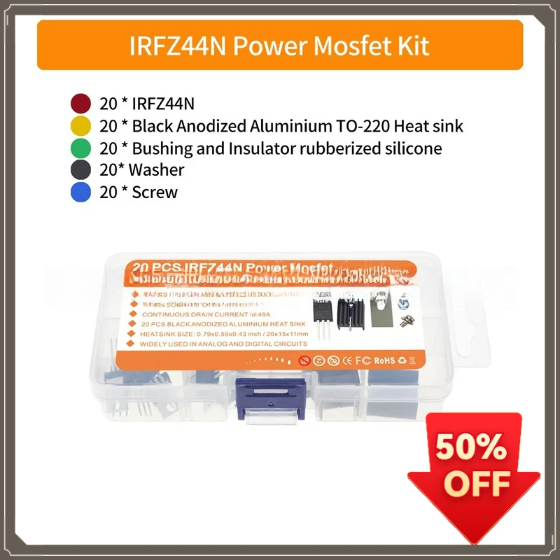 IRFZ44N MOSFET Installation Accessories 20PCS TO-220 Radiator Insulator Kit