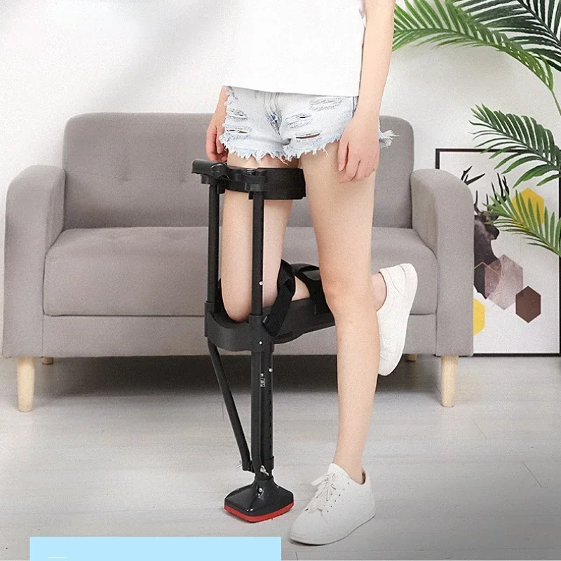 

Single Leg Telescopic Support Walking Aid Hands-Free Crutch Knee Walker Stick Mobility Enhancer for Independent Movement