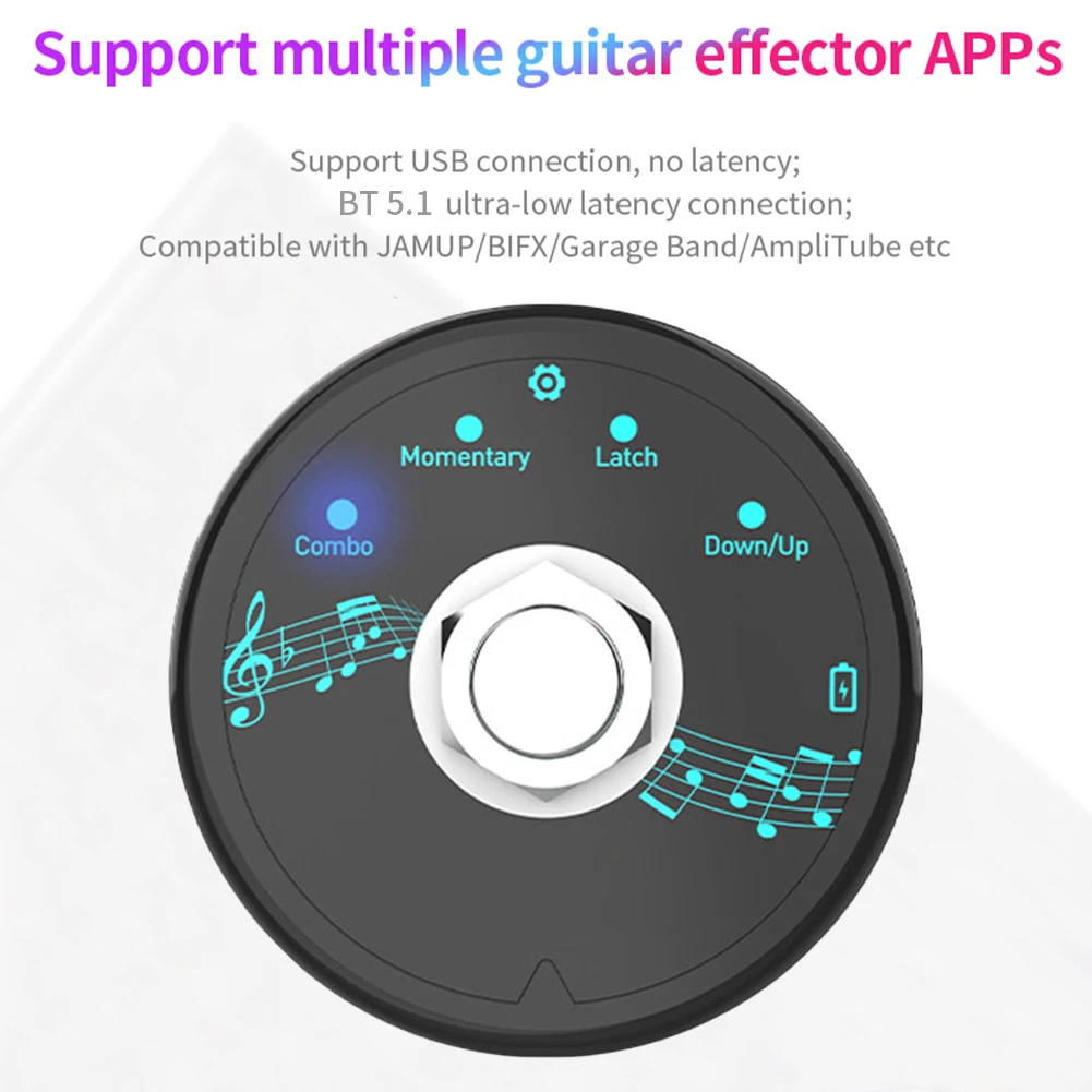 Foot Controller USB Connection MIDI Musical Software Multi-Effects Synthesizer Ultra-Low Latency Wireless Transmission System