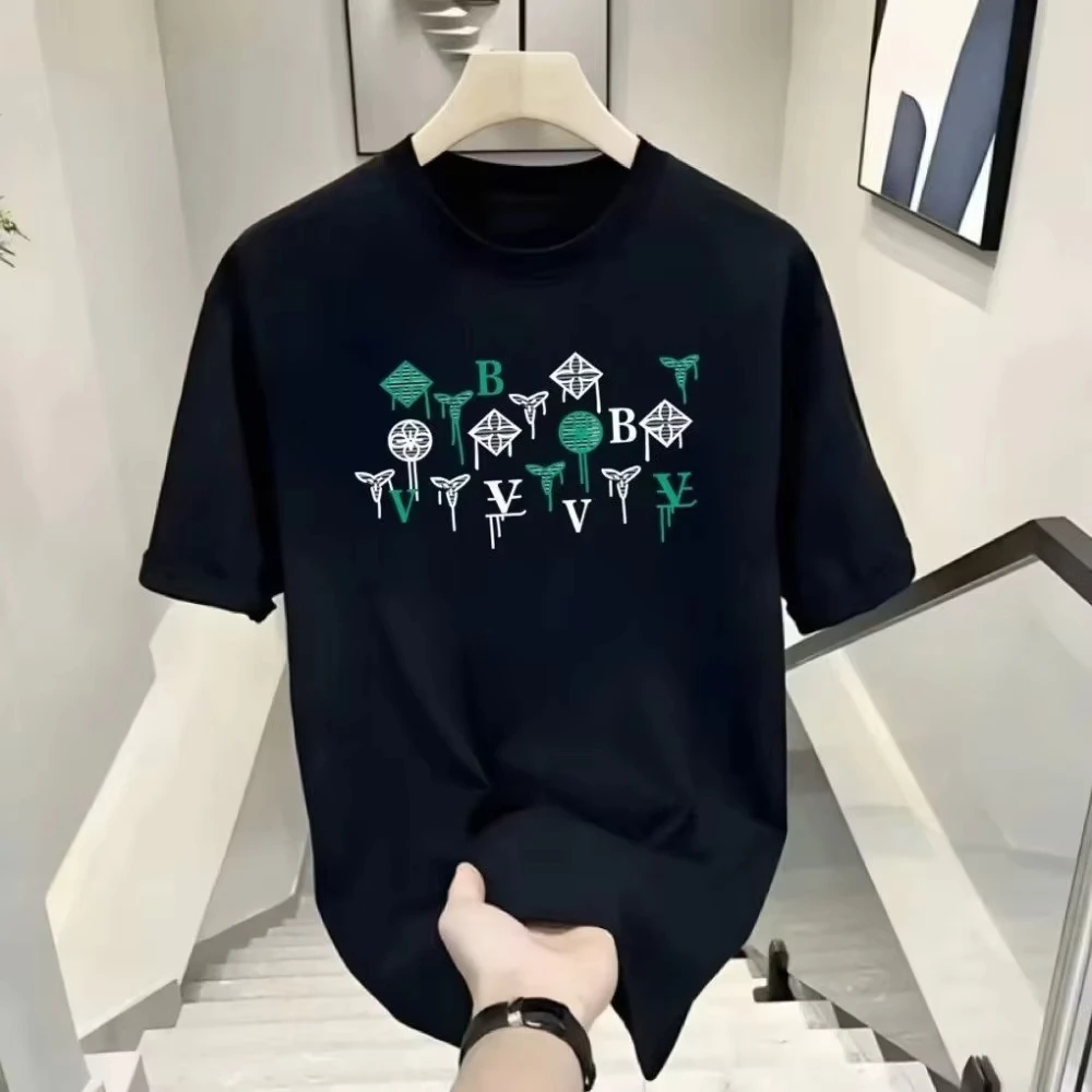 2026 Spring/Summer Short-sleeved T-shirt High-end Pure Cotton Casual Handsome Fashion Versatile Men and women Fashion Luxury Tee