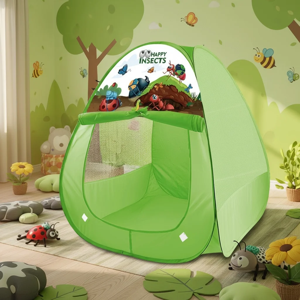 Fun Triangular Tent, Children's Play Tent, Colorful Playhouse for Kids, Foldable, No Assembly Required, Portable Outdoor Party Tent, Ideal Holiday Gift and Beach Toy for Kids, Halloween and Christmas Gift, Accessories Not Included