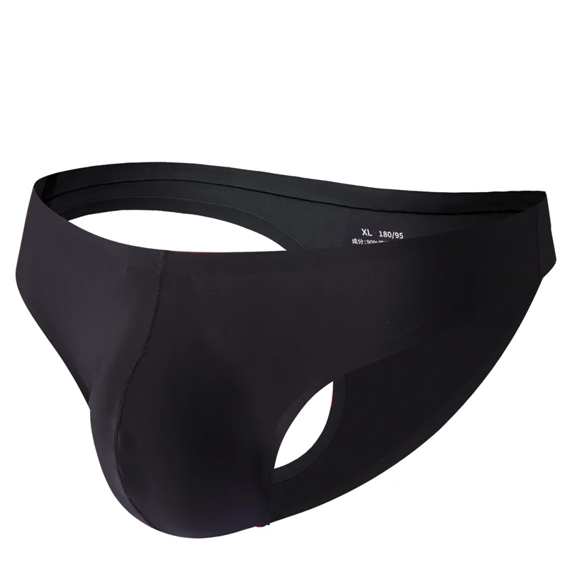 

Men Briefs Ice Silky Seamless Underwear Briefs Sexy Solid Color Jockstrap Underpants Low Waist Comfortable Bikini Briefs